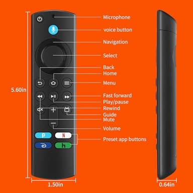 Xiepg L5B83G (3rd GEN) Replacement Voice Remote Control Fit for Amazon Smart TV Stick (2nd Gen, 3rd Gen, Lite, 4K), Fit for Amazon Smart TV Cube (1st Gen & 2nd Gen), and Amazon Smart TV Stick, Black - Image 4