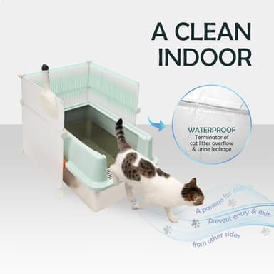 MEEXPAWS Stainless Steel Litter Box with Lid Extra Large XL for Big Cats, Enclosed Metal Litter Box with High Sided Enclosure & Scoop, Non-Sticky, Anti-Urine Leakage, Easy Cleaning - Image 4