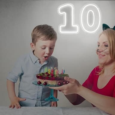 ATTNEON Number 0 Neon Sign,Led Light Up Zero Numbers Neon Lights, Number 0 Light for Wedding,Birthday,Party,Anniversary, Number Gifts,Bar Decor,Size 11.8 * 8.27 inches(JTLD112) - Image 6