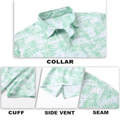 M MAELREG Mens Golf Shirt Short Sleeve Dry Fit Print Moisture Wicking Performance Patterns Collared Polo Shirt - Image 5