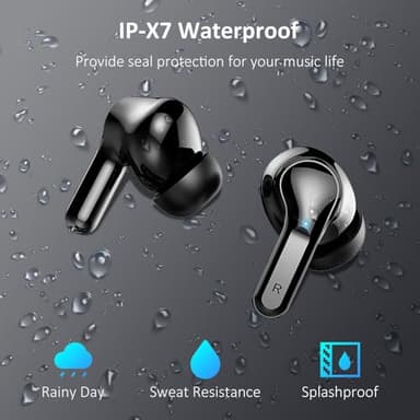 Wireless Earbuds, Bluetooth Headphones 2025 NEW Ear Buds 40H Bass Stereo in-Ear Earphones ENC Noise Cancelling 5.3 Earbuds with 4 HD Mic, USB-C LED Display IP7 Waterproof Sport Headset for Android iOS - Image 8