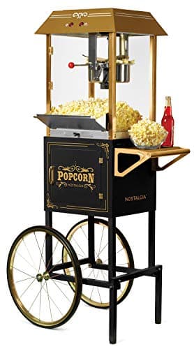 Nostalgia Popcorn Maker Machine - Professional Cart With 10 Oz Kettle Makes Up to 40 Cups - Vintage Lincoln Popper Popcorn Machine Movie Theater Style - Black - Image 1
