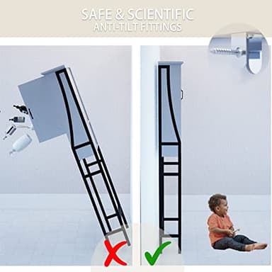 MXARLTR Over The Toilet Storage Cabinet, Over Toilet Bathroom Organizer with Barn Doors Above Toilet Storage Cabinet Spacesaver Rack Behind Toilet Bathroom Organizer (Gray) - Image 8