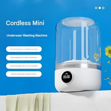 Portable Rechargeable Mini Washing Machine for Underwear, Mini Portable Underwear Washer, Two Cleaning Modes, Rechargeable Wireless Design for Travel, Camping, RV & Dorms (1Pcs) - Image 2