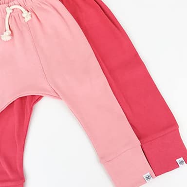 HonestBaby Multipack Honest Pants Joggers Pull on 100% Organic Cotton for Infant Baby and Toddler, Boys, Girls, Unisex, Pink Ombre, 3-6 Months - Image 4