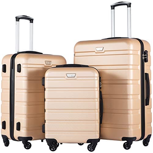 Coolife Luggage 3 Piece Set Suitcase Spinner Hardshell Lightweight TSA Lock (champagne new, 3 piece set(20in24in28in)) - Image 1