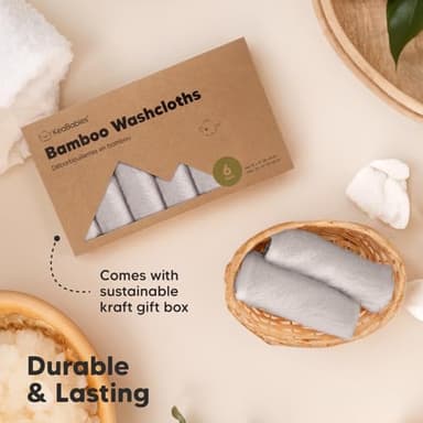 6-Pack Baby Washcloths - Soft Absorbent Viscose from Bamboo Wash Cloths for Babies, Kids, Toddlers, Infant, Newborn Bath Towels,Gentle on Sensitive Skin,10x10 Reusable Face Towels(Heather) - Image 7