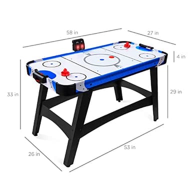 Best Choice Products 58in Mid-Size Arcade Style Air Hockey Table for Game Room, Home, Office w/ 2 Pucks, 2 Pushers, Digital LED Score Board, Powerful 12V Motor, Carrying Bag - Image 7