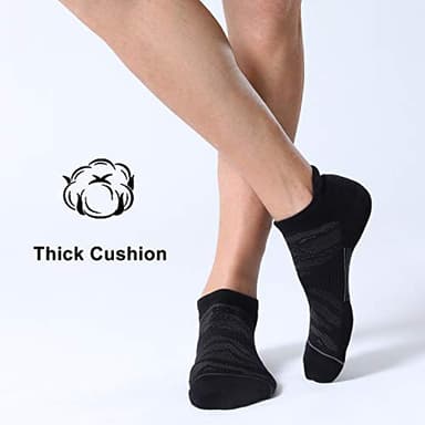 FITRELL 6 Pack Men's Ankle Running Socks Low Cut Cushioned Athletic Sports Socks, Shoe Size 9-12, Black+Gray - Image 6