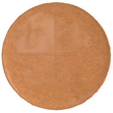 SIMPLIHOME Brody Boho Round Pouf in Distressed Brown Vegan Faux Leather for the Living Room, Bedroom and Kids Room - Image 4