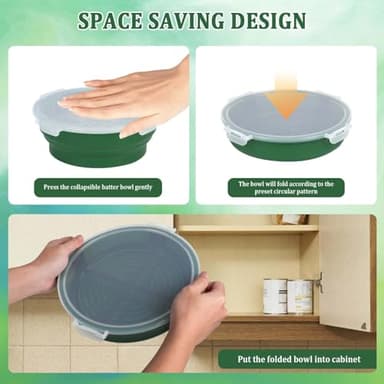 Batter Shaker Bowl with Lid: Multifunctional Breading Flour Shaker Container,Mess Free Breading Station Tray with Silicone for Home Cooking,Fried Wings,Onion Rings,Meat,Chicken,Fish and More(Green) - Image 5