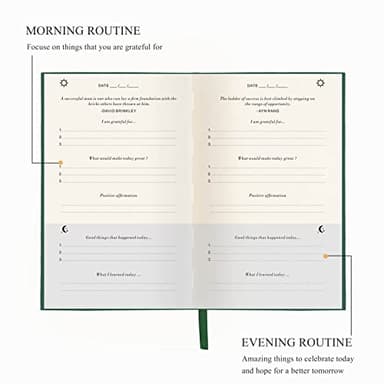 The Gratitude Journal - A Few Minutes a Day for More Happiness, Optimism, Affirmation & Reflection - An Effective Manifestation Guide Journal, Undated Daily Journals for Women & Men (Earth Green) - Image 3