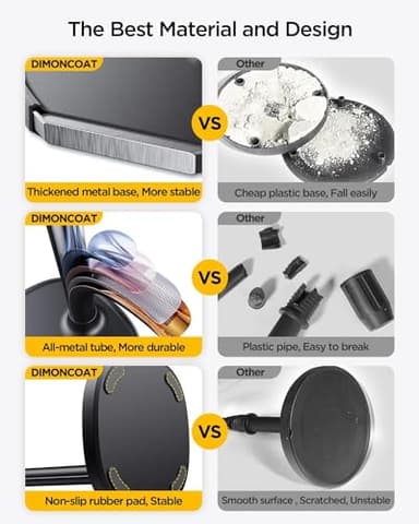 DIMONCOAT Phone Stand for Desk, Angle Height Adjustable Phone Holder for Desk, Aluminum Alloy Universal iPhone Holder, Retractable Cell Phone Stand Recording Office for iPhone 17 16 15 Pro Max Air - Image 7