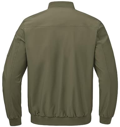 BGOWATU Men's Bomber Jacket Lightweight Windbreaker Jacket for Men Casual Fall Zip Up Coat Army Green 3X - Image 2
