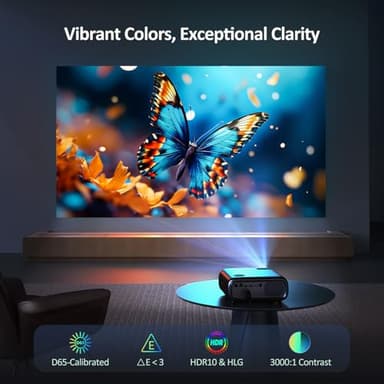 NexiGo PJ40 (Gen 3) Projector with WiFi and Bluetooth, D65 Calibrated, Native 1080P, 4K Supported, Projector for Outdoor Movies, 20W Speakers, Home Theater, Compatible w/TV Stick, iOS, Android - Image 3