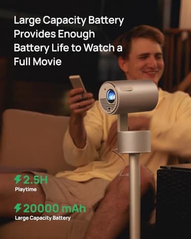XGIMI MoGo 3 Pro NEW Outdoor Projector with PowerBase Stand, 2.5hrs Battery, Google TV with Licensed Netflix, Build-in Adjustable Stand, 450 ISO Lumens, ISA 2.0, 2 x 5W Harman Kardon - Image 4