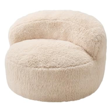 Hobestluk Bean Bag Chair Giant Bean Bag Chairs for Adults Big Adult Bean Bag Chair with Foam Filler Large Beanbags with Stuffed Back Lazy Sofa, White-Oversize - Image 9