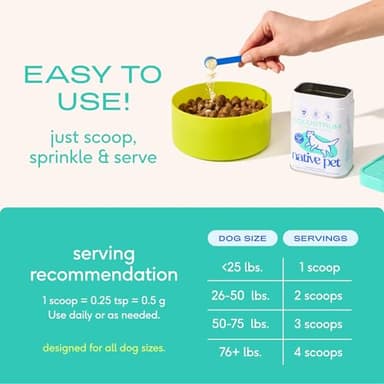 Native Pet Colostrum for Dogs – Bovine Colostrum Powder – Allergy Relief, Immune Support & Itchy Skin Treatment – Dog Multivitamins for Skin & Gut Health – Puppy Milk Replacement & Prebiotic -120 ct. - Image 7