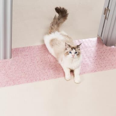 Uross Carpet Protector for Pets - Cat Carpet Protector for Doorway, Anti Scratch Under Door Cat Protector Mat, Easy to Cut Plastic Scratch Stopper Guard Carpet 3.6FT-Purple - Image 1
