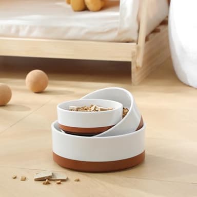 MALACASA Ceramic Dog Bowls, Dog Water/Food Dish with Wood Stand Non-Slip,14oz, Pet Basic Bowls for Your Puppy, Small Dogs or Cats,Glaze Matte Weighted Non-Slip (S-1.5 Cups) - Image 9