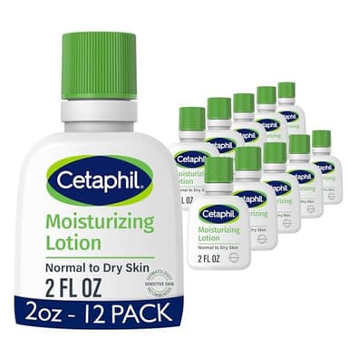 Cetaphil Face & Body Moisturizer, Hydrating Moisturizing Lotion for Normal to Dry Skin, Suitable for Sensitive Skin, 2 oz Pack of 12, Fragrance Free, Hypoallergenic, Non-Comedogenic - Image 1