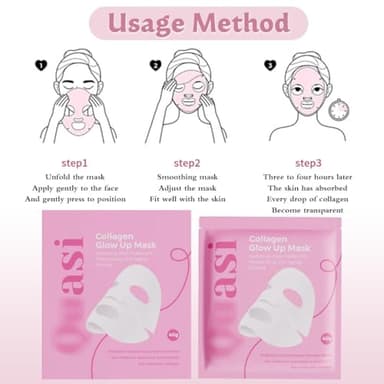 JQJQ Quasi Collagen Glow Up Mask 2.0, Quasi Bio Collagen Face Mask, Firm Skin Deep Hydrating Masks for Wrinkle Reduction and Pore Minimization - Glow like Glass Skin (2 BOX-8PCS) 7-14 Days delivery - Image 5
