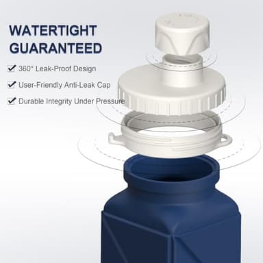 BEAUTAIL Collapsible Water Bottles 20.6oz, Silicone Foldable Portable Travel Water Bottle, Lightweight Reusable Leakproof for Traveling Camping Hiking Cycling Yoga Sports Outdoor, 1 Pack (Dark Blue) - Image 4