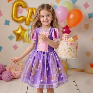 Meland Princess Dress Up - Princess Dresses for Girls with Princess Toys, Dress Up Clothes for Little Girls Pretend Play - Image 2