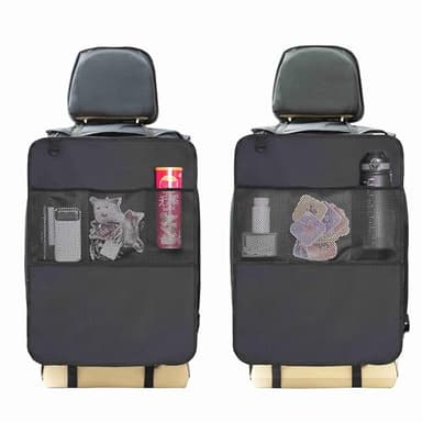 Trahefa (2 PACK) Car Kick Mats Back Seat Protector, Upgraded Car Seat Organizer with 3 Storage Pockets, Automotive Seat Back Organizers Protector From Dirt, Mud & Scratches (A) - Image 6