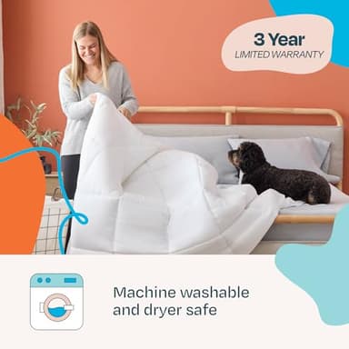 LINENSPA White Down Alternative Comforter and Duvet Insert - All-Season Comforter with Box Stitch and 8 Duvet Loops - Bedding for Kids, Teens, and Adults - Queen - Image 6