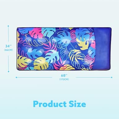 SLOOSH Inflatable Pool Floats Raft - XL Fabric Covered Pool Mat Lounger Floaties for Adults, Ultra Comfort Inflatable Water Float with Headrest for Beach Lake Swimming Pool Floating 68"X34" (Blue) - Image 7