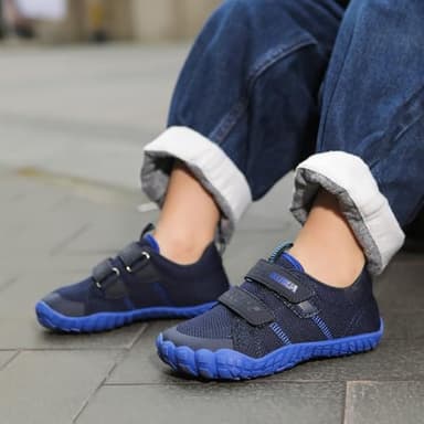 KUBUA Kids Sneakers Toddler Boys Girls Barefoot Shoes Naturally Minimalist Zero Drop Walking Shoes for Outdoor Sports Tennis Running Training Athletic A Blue 7 Toddler - Image 9