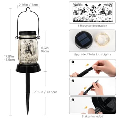 Styleonme Decor Mobile Outdoor, Solar Waterproof Hummingbird Lights with Butterfly, Gifts for Mom Women Grandma, Hummingbird Lovers Gifts, Lanterns with Stake for Yard Corridor Garden Decor - Image 2