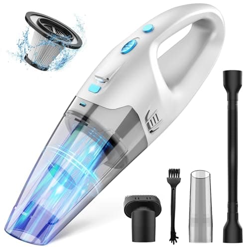 FUOAYOC Handheld Vacuum Cordless, Hand Vacuum Cordless Rechargeable with LED Light/Multi Accessories,1.6lbs Car Portable Vacuum Cleaner for Pet Hair, Home, Car, Office - Image 1