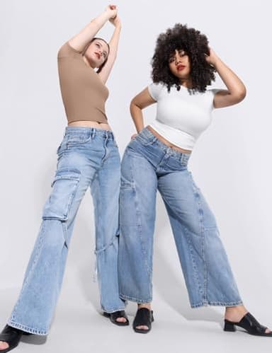 PUMIEY Summer Tops for Women Slim Fit Short Sleeve T Shirts Sexy Y2K Crop Top, Splashed White Small - Image 6
