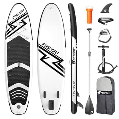 FBSPORT 11' Premium Inflatable Stand Up Paddle Board, Yoga Board with Durable SUP Accessories & Carry Bag | Wide Stance, Surf Control, Non-Slip Deck, Leash, Paddle and Pump for Youth & Adult - Image 1