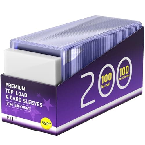 200 Card Sleeves Top Loaders for Cards, Toploaders Premium Baseball Card Sleeve Hard Plastic, 3" x 4" Trading Cards Holder, Sports Protectors(100 Toploaders + 100 Penny Sleeves) - Image 1
