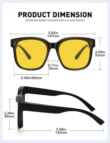 MEETSUN Oversized Fit Over Glasses Sunglasses for Women Trendy Large Square Polarized Sun Glasses for Driving Night Vision - Image 3