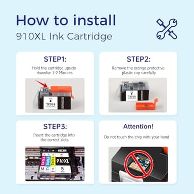910XL Ink Cartridges for HP Printers Replacement for HP 910XL Ink Cartridges Combo Pack HP910XL Work for Officejet Pro 8020 8025 8028 8030 8035 8022 Printer (Black and Color, 4 Pack) - Image 5
