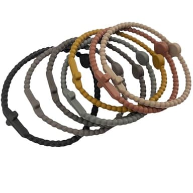 Finrray 7PCS Jesus Bracelets Silicone Cross Bracelets Colorful Rubber Bracelet Family Friend Couple Jewelry for Women Men (Daily Matching, Small) - Image 6