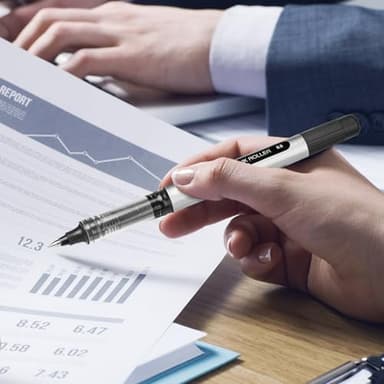 EYEYE 0.5mm Black Pens 12 Pack, Extra Fine Point Rollerball Pen Quick Dry, Liquid Ink Pens Fine Point Smooth Writing Pen for Journaling, Note Taking, Office, School Supplies - Image 4