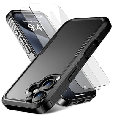 RonShieh for iPhone 16 Case [Shockproof] [Dropproof] [Heavy Duty Protection] [Pocket-Friendly] Slim & Tough Non-Slip Protective Phone Cover for iPhone16 6.1inch, Black - Image 1