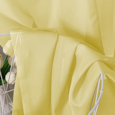 Aiyufeng Yellow Sheer Curtains 2 Panel Sets 90 Inches Long - Transparent Light Weight Soft Yellow Window Treatment Panels for Study Room/Living Room/Guest Room, Per Panel W42 X L90 inches - Image 7