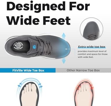 FitVille Extra Wide Men's Golf Shoes Waterproof, Professional Outdoor Spiked Golf Shoes for Men with Arch Support - Image 6