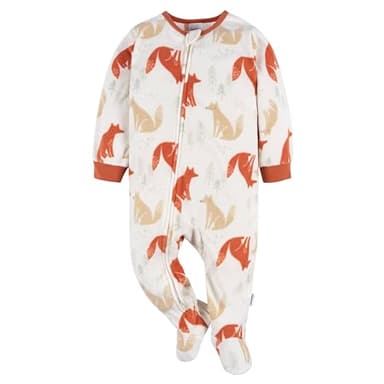 Gerber Baby Boys' Toddler Flame Resistant Fleece Footed Pajamas 3-pack, Fox Forest, 3-6 Months - Image 2