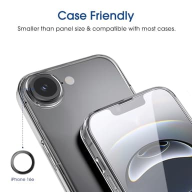 amFilm Auto-Alignment OneTouch for iPhone 16e [6.1''] Screen Protector + Camera Lens Protector, Tempered Glass, 30 Seconds Installation, Bubble Free, Case Friendly, Anti-Scratch [2+2 Pack] - Image 5