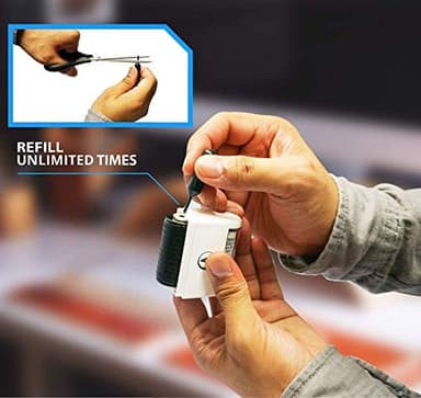 Vantamo Identity Theft Protection Roller Stamp for Hiding Sensitive Information, Wide Confidential Stamp with 3 Ink Refill, Security Stamp Roller for Identity Theft Prevention, Classy White - Image 6