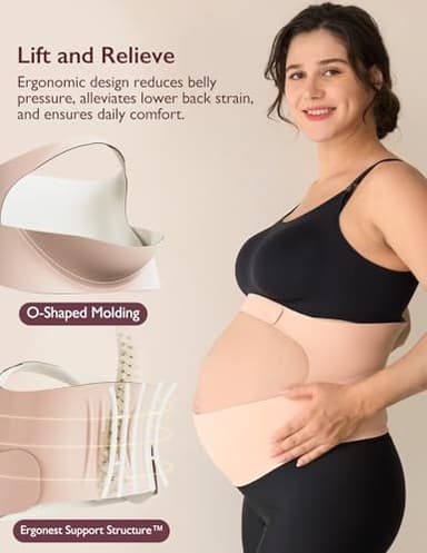 Momcozy Pregnancy Belly Band, CozySupport Ergonest Maternity Belly Band, Invisible Pregnancy Belt for Back, Abdomen, Waist - Image 2