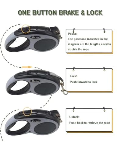 Zkaybb New Retractable Dog Leash (Cord), Ergonomic, Durable and Tangle Free Pet Walking Leash for Dogs Up to 26 lbs, 16 ft(Black) - Image 3