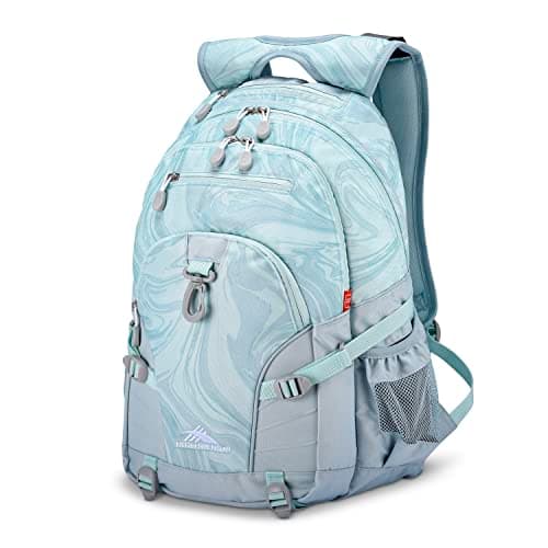 High Sierra Loop-Backpack, Travel, or Work Bookbag with tablet-sleeve, Marble, One Size - Image 1